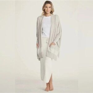 Barefoot Dreams Cozychic  Cliffside Wrap Silver Pearl Cardigan Sweater size OS